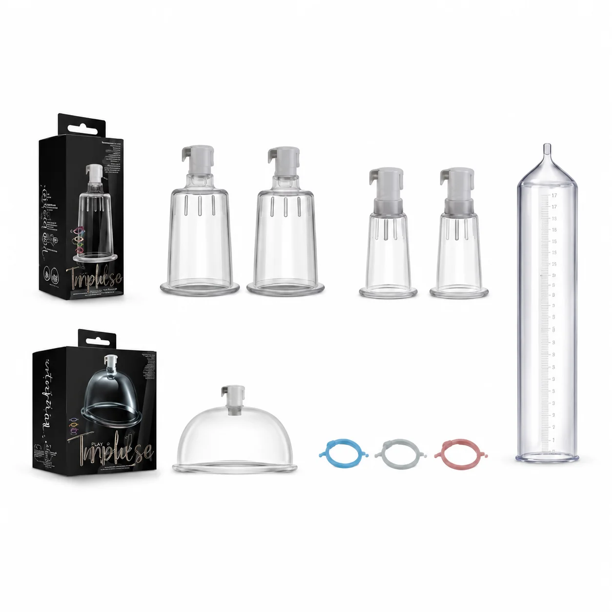 Female Vacuum Suction Pump Set with Breast Massage Cups Nipple Clitoral Stimulator and Adult Pleasure Accessories for Women