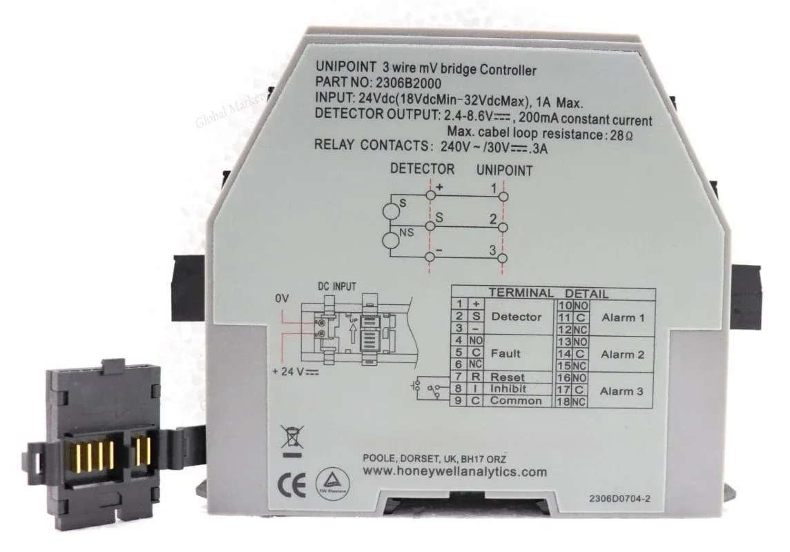 

HIGH-QUALITY Unipoint DIN Controller,durable Monochrome controller 2306B2000, Gas Alarm control card,high precison gas detector