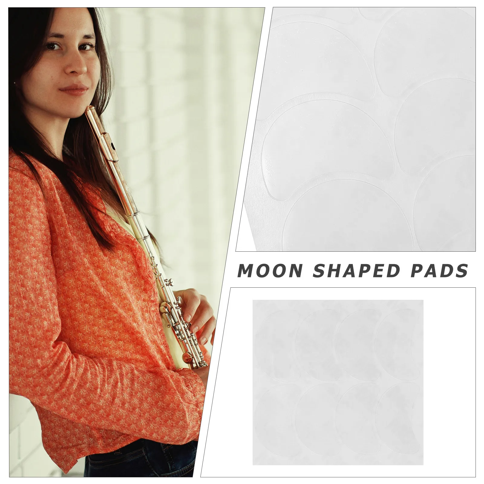 

3pcs Silicone Cushions For Alto Tenor Moon Square Pads Saxophone Mouthpiece Pads Flute Mouthpiece Cushion Saxophone Accessories