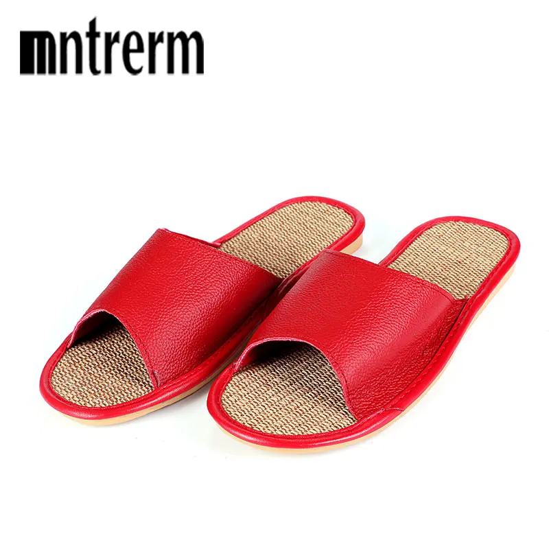 Mntrerm High Quality Women Slippers Pantuflas Summer Soft Leather Waterproof Shoes Breathable Antiskid Indoor Slippers