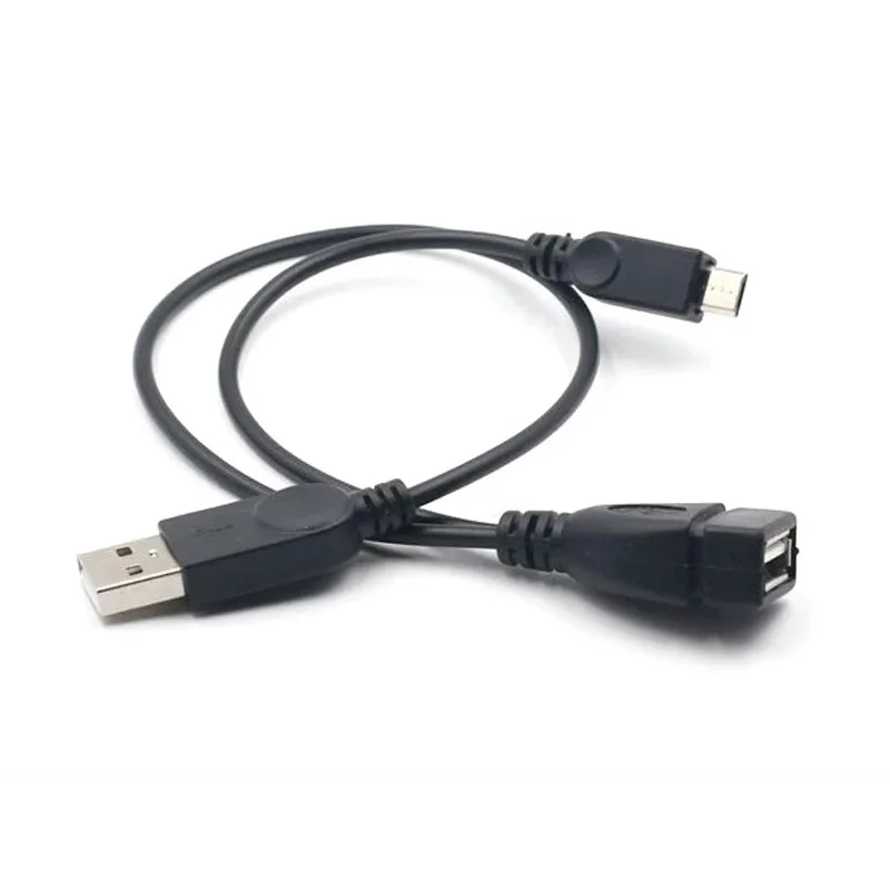 Micro-B USB 2.0 OTG Adapter Converter Cable.USB OTG Cable w/ Power Cable Y Splitter Charging Cable for 2.5"HDD SSD for Android