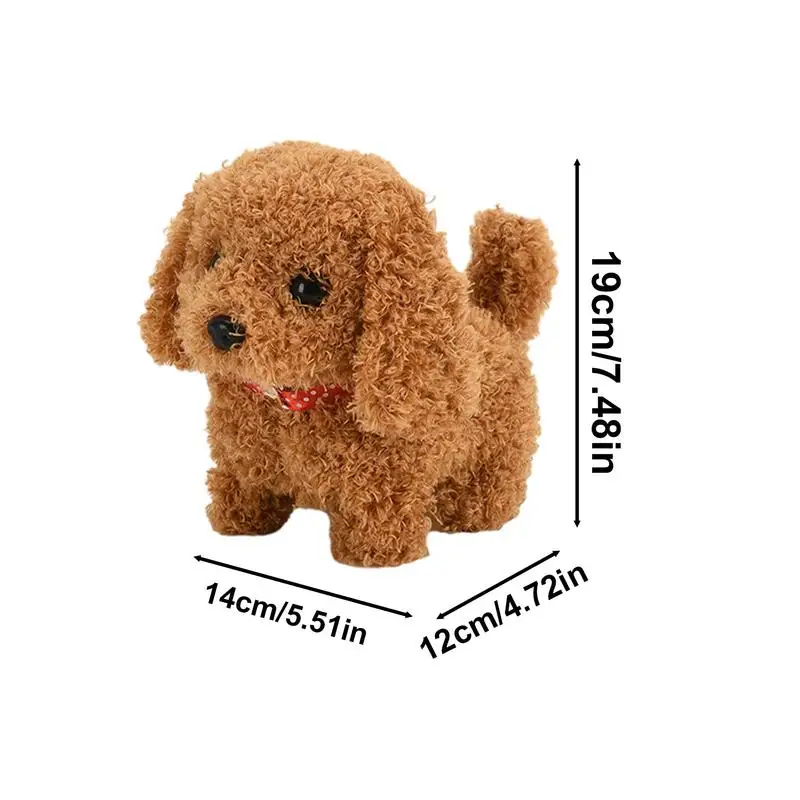 Electric Puppy Toy Tail Wagging Head Nodding Battery Operated Interactive Dog Doll Electronic Stuffed Animals Dog For Boys And