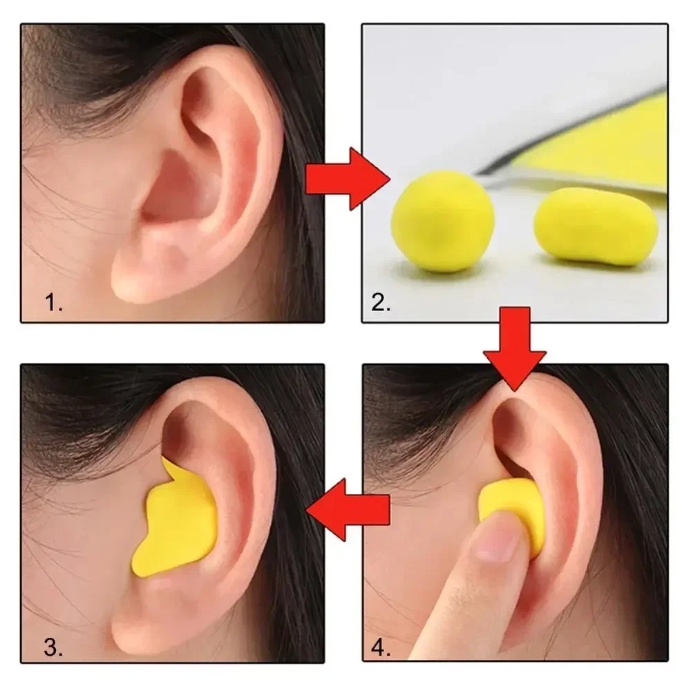 60Pcs Moldable Ear Plugs for Sleeping Noise Cancelling PU Seal Great Adults Earplugs Sleep Noise Reduction for Swimming Studying