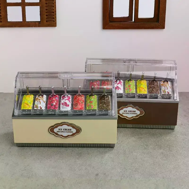 1 Zestaw 1/12 Domek dla Lalek Lodownica Model Symulacyjny Deserów Akcesoria Spożywcze do Dekoracji Domku dla Lalek Zabawka Prezent dla Dzieci do Udawania Ról