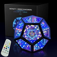 Christmas Decor Night Lights Creative Cool Infinite Dodecahedron Creative Cool Color Art Lights Dream Star Lights Festoon Gifts