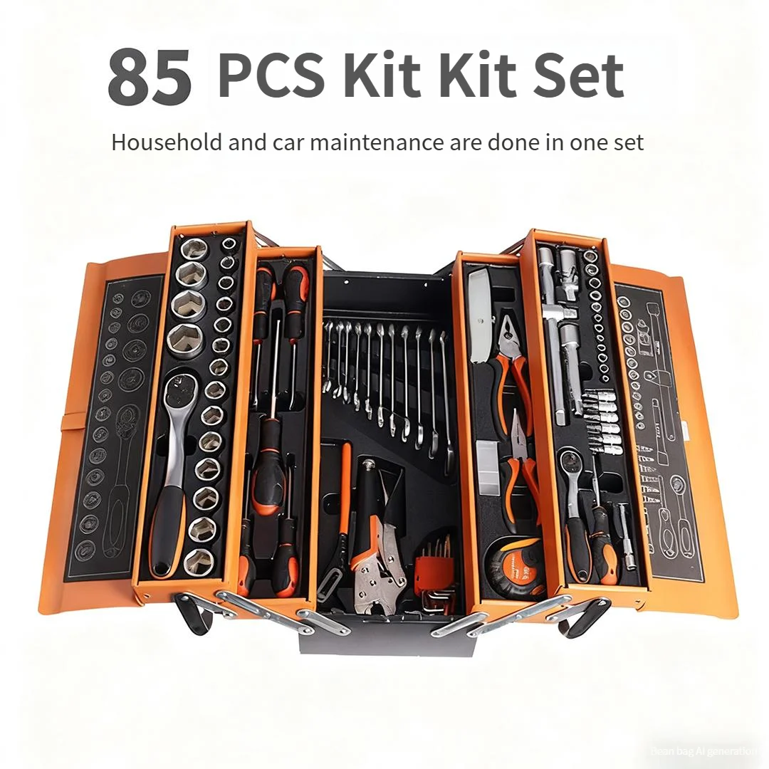 

85-Piece Tool Set Auto Repair Kit with Ratchet Wrench Emergency Vehicle Maintenance Tools Sets
