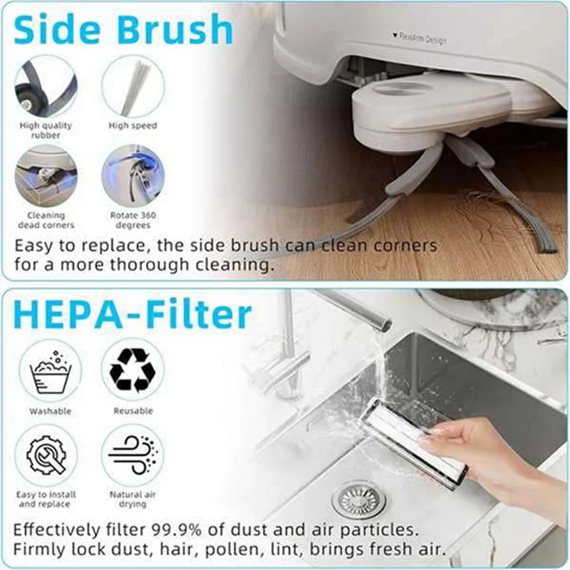 A74G-para Roborock Qrevo Curv/P20 Pro accesorios de vacío piezas de repuesto cepillo principal filtro de Cepillo Lateral bolsa de polvo paño de mopa