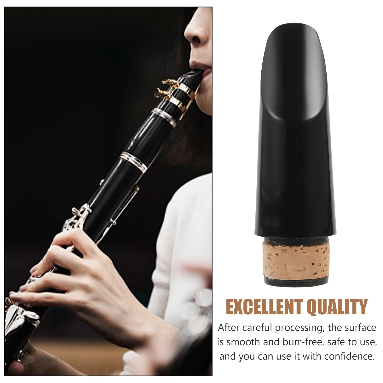 

Clarinet Mouthpiece Durable Replacement Parts Easy Clean Smooth Surface Plastic Accessories Students Professional Players