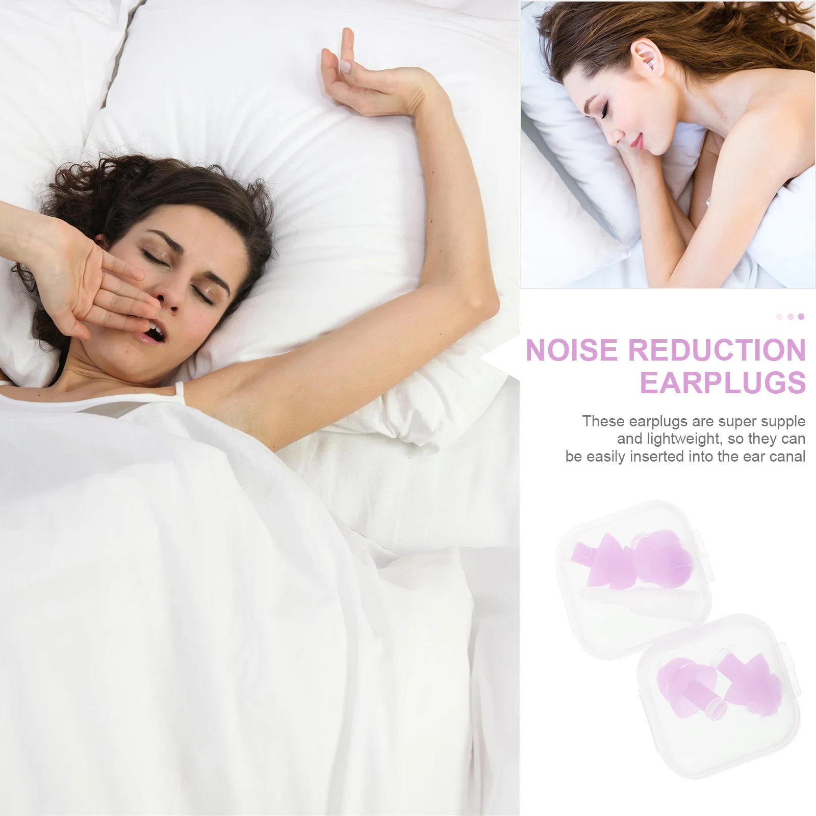 سدادات أذن من السيليكون مضادة للضوضاء قابلة لإعادة الاستخدام عزل الصوت سدادات أذن للنوم لإلغاء الضوضاء مريحة مناسبة لدراسة النوم