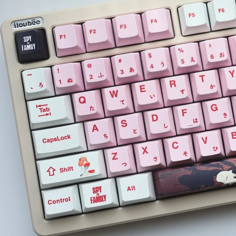 SPY FAMILY Anya Theme Keycaps Set 140keys PBT Anime Caps Japanese Cherry Profile Caps for Mechanical Keyboard Accessories Gift