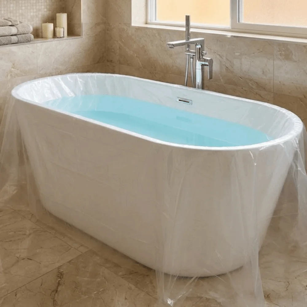 10PCS Individually Disposable Bathtub Cover Oversized Waterproof Bathtub Soaking Bags Anti Dirt Easy-Clean Bathing Cover Bag
