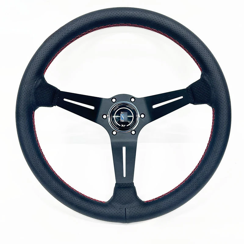 

ND 14 inch 350 mm Universal Leather Racing Steering Wheel Deep Corn Drift Lucky Sport Steering Wheel