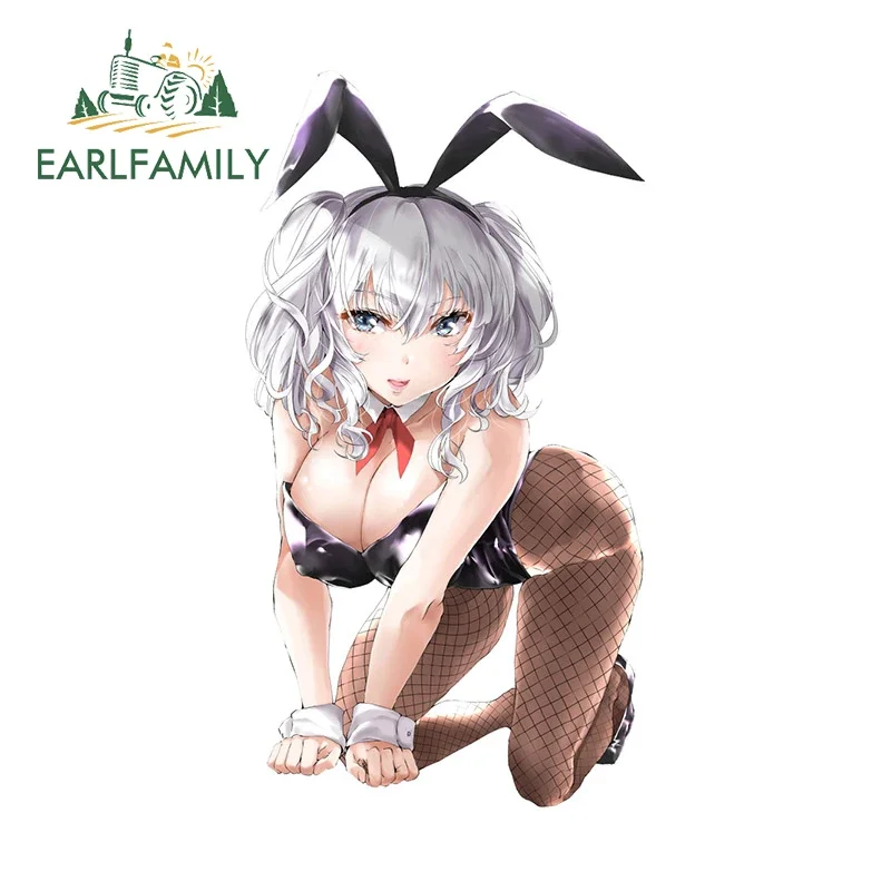 EARLFAMILY 13 سنتيمتر x 7.0 سنتيمتر ل الثعلب فتاة ملصقات السيارات فروي الكرتون الأصلي واقية من الشمس انسداد خدش ملصق الفينيل سيارة التفاف ATV