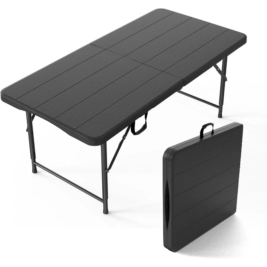 

4-футовый пластиковый складной походный стол с 3-уровневой регулируемой высотой для портативного использования в помещении, на открытом воздухе, вечеринки, пикника, столовой, многоцелевой U
