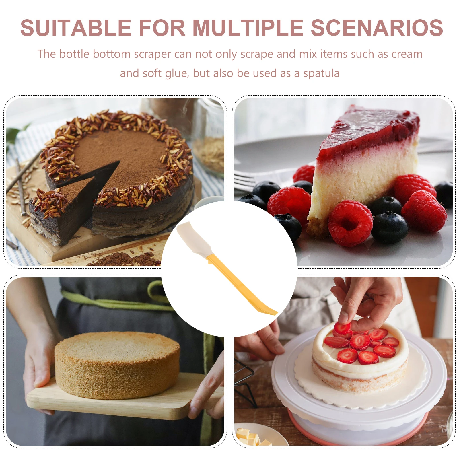 

8Pcs Silicone Jar Spatulas Small Jam Scraper Mini Cream Bowl Scraper Kitchen Accessories Silicone Jar Scrapers