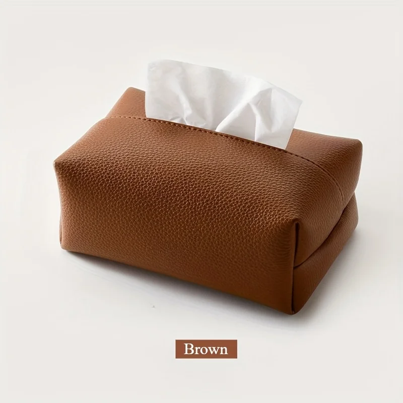 Taschentuchbox aus Kunstleder – modernes quadratisches Design, perfekt für Badezimmer, langlebige Kunstlederbox, Badezimmerdekoration – Detail 5