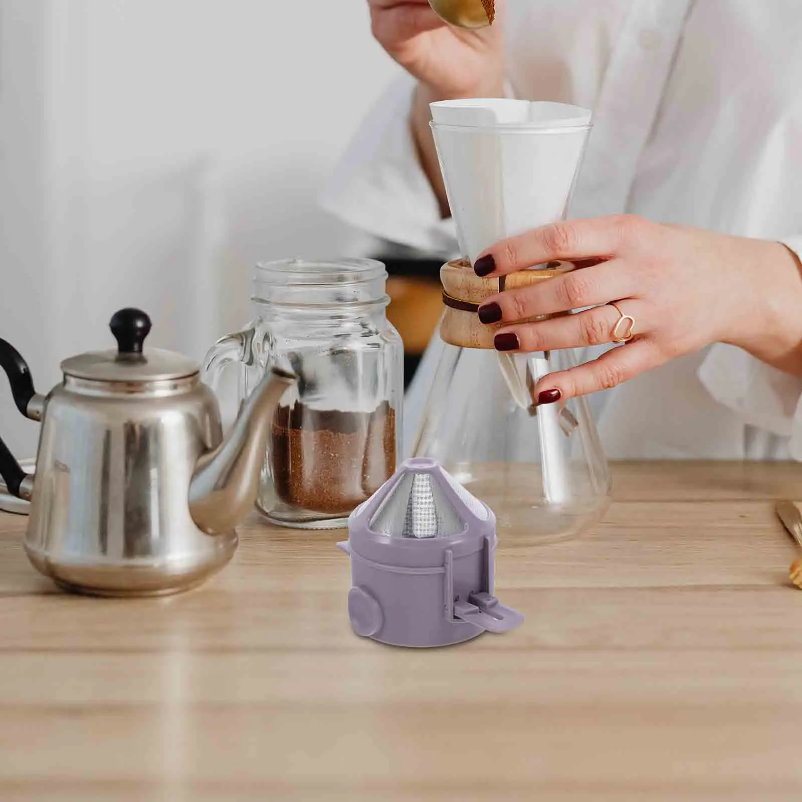 

Stainless Steel Fine Mesh Compact Foldable Portable Travel Camping Office Dripper Strainer Cup Reusable Metal Drip