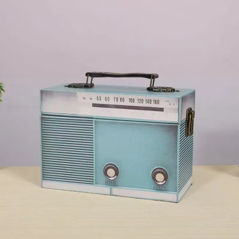 

Vintage Handheld Box Model Decorative TV Set Radio Tape Recorder Camera Reminiscent of Old-fashioned