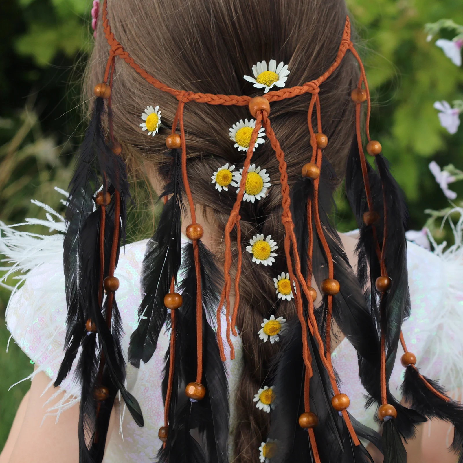 Hair Clips for Girls Feather Headband Women Plume Tassel Hairband Accessories Vacation