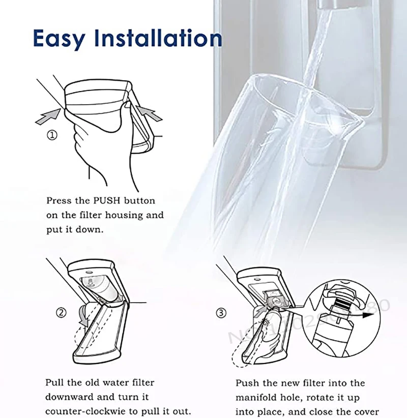 Refrigerator Water Purifier Filter, Replacement for LG LT1000P, ADQ74793501, ADQ74793502,46-9980, 9980,ADQ75795105, AGF80300704