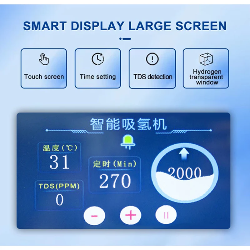 آلة استنشاق الهيدروجين بتقنية PEM علاج الهيدروجين الطبي مولد غاز البني 4200 مللي استنشاق الهيدروجين للتنفس