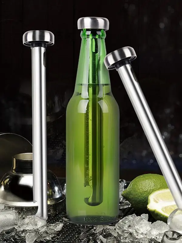 Stainless Steel Beer Chiller Metal Quick-frozen Stick Beverage Cooling Rod Cooler Frozen Whiskey Stones Beer Party Bar Tool