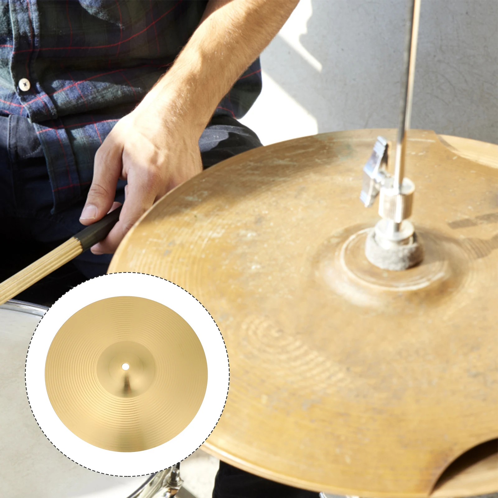 

12 Inch Brass Cymbals for Set Replacement Jazz Drum Fitting Accessory High Quality Sound Clear Resistance Drum Kit