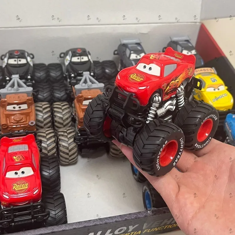 Disney Pixar Cars Big Wheel Offroad Metal Cars Lightning Mcqueen Sheriff Black Storm Jackson Cruz Mater Toys Kids Gifts