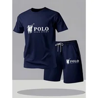2026 Summer Men's Set Urban Casual Fashion T-shirt and Shorts High Quality Crew Neck Short Sleeve Outfits Male Daily Sportswear 6