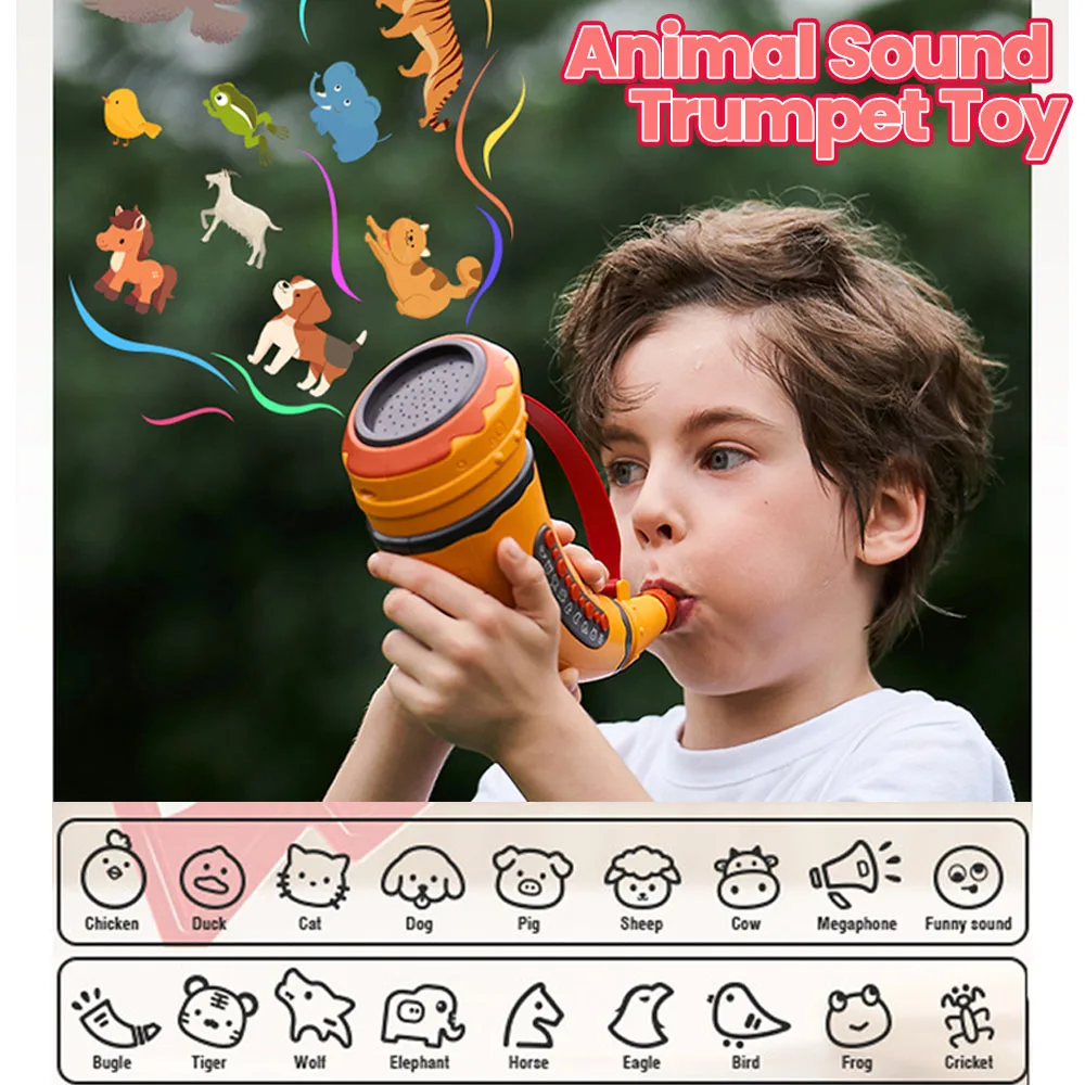 Animal Sound Toy Trumpet Sound Maker Children Toy Horn Musical Instrument for Kids Early Educational Montessori Toys Kids Gift