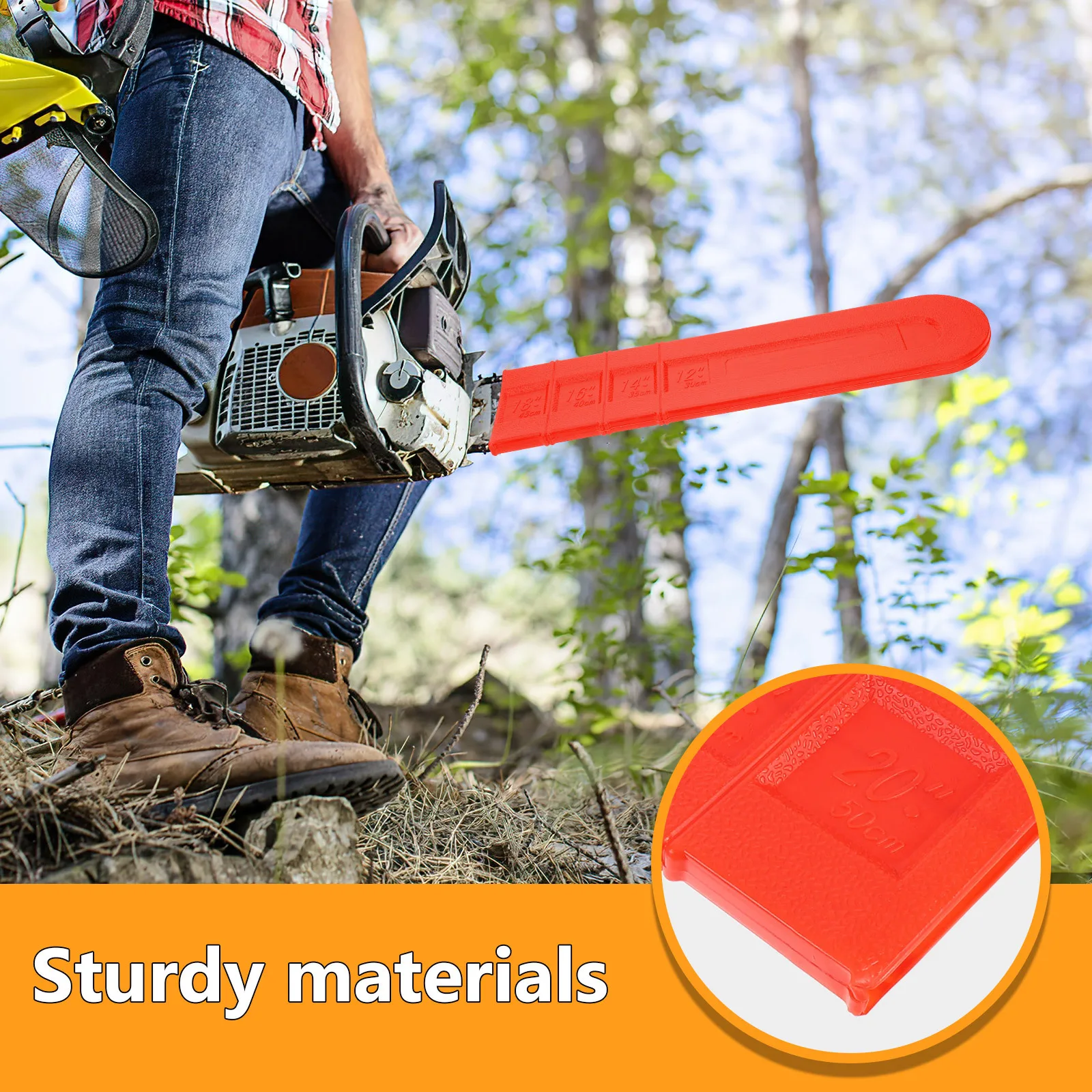 5pcs Oil Saw Guide Bar Cover 12/14/16/18/20 Inch Plastic Chainsaw Protective Case For Storage Transport Chainsaw Bar Cover 20