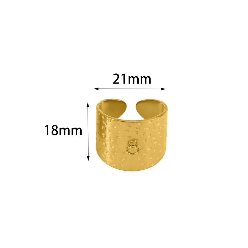 5Pcs Stainless Steel Chunky Wide Rings for DIY Jewelry Making
