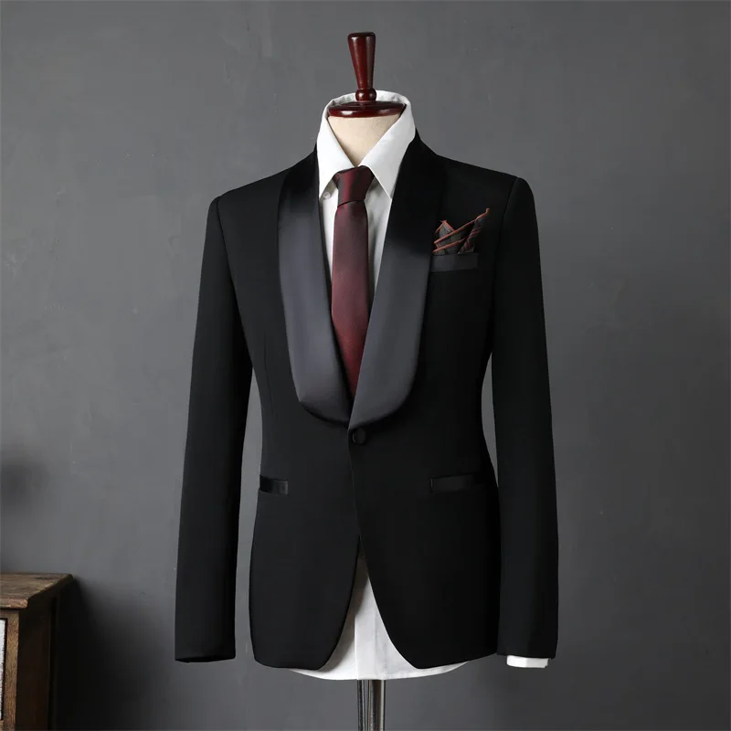 

KIDWHXR Блейзер Мужской Модный Простой Однотонный Лоскутный Мужской Верхняя Одежда С Длинным Рукавом Карманный Тонкий Деловой Повседневный Мужской Костюм Пальто