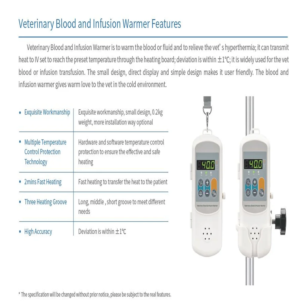 Pet cat and dog veterinarian specific blood transfusion and infusion heater, liquid heater/infusion heater, pet thermostat