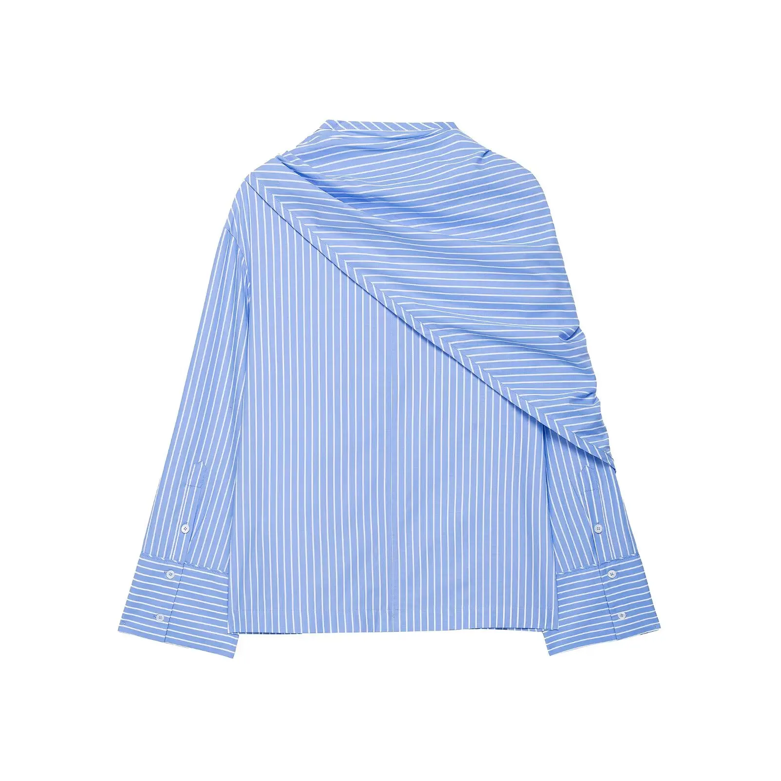2025 Transnational Fashion: Individualistic, Feminine Style Round-Neck Striped Multifunctional Scarf Shirt