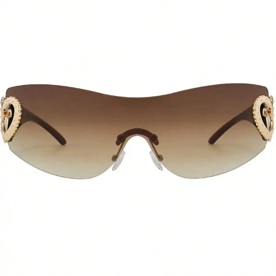 1-Piece Women's Large Frame Y2K Sunglasses, Bohemian Style, Multi-Color, For Party, Summer Travel, Beach & Christmas Gift