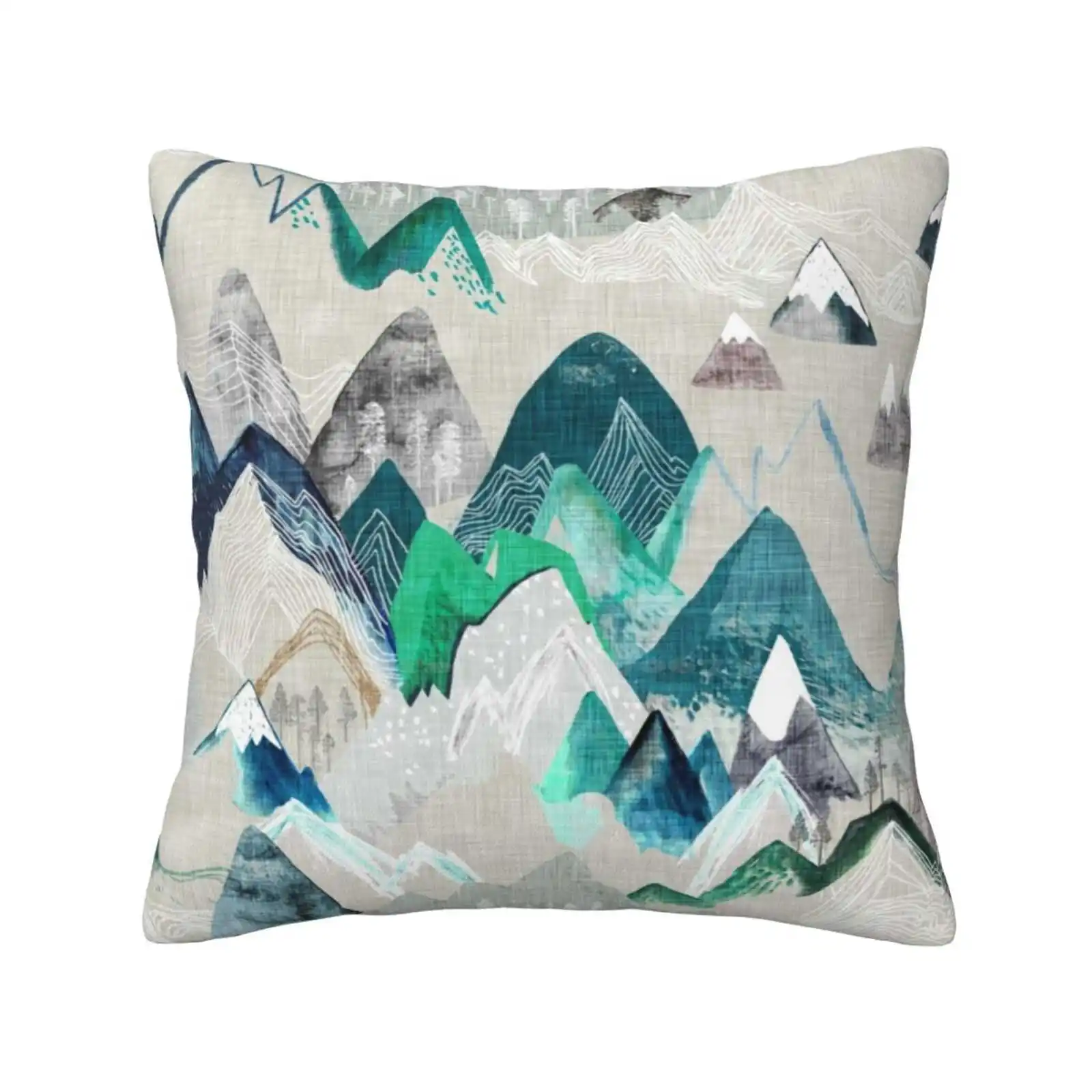 Call Of The Mountains ( In Evergreen ) Pillows Case Bedroom Home Decoration Mountain Hiking Rockies Trees Nature Watercolor