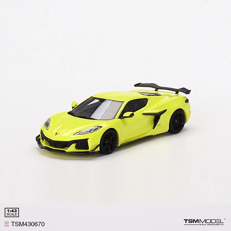 TSM 1:43 Model Car Z06 2023 Resin Running Vehicle- Accelerate Yellow