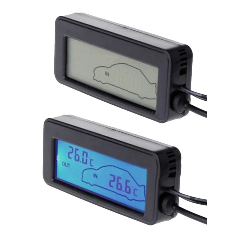 Thermomètre numérique intérieur et extérieur pour voiture, Mini écran LCD, 12V, capteur de câble 1.5m, nouveauté