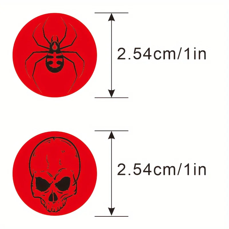 1000 pièces patchs adhésifs en papier cible crâne d'araignée de 1 pouce, étiquettes adhésives, autocollants de fournitures de formation cible de visée, étiquettes de couleur fluorescente, papier cible de pratique de précision, patchs en papier de cible de visée universels pour intérieur et extérieur