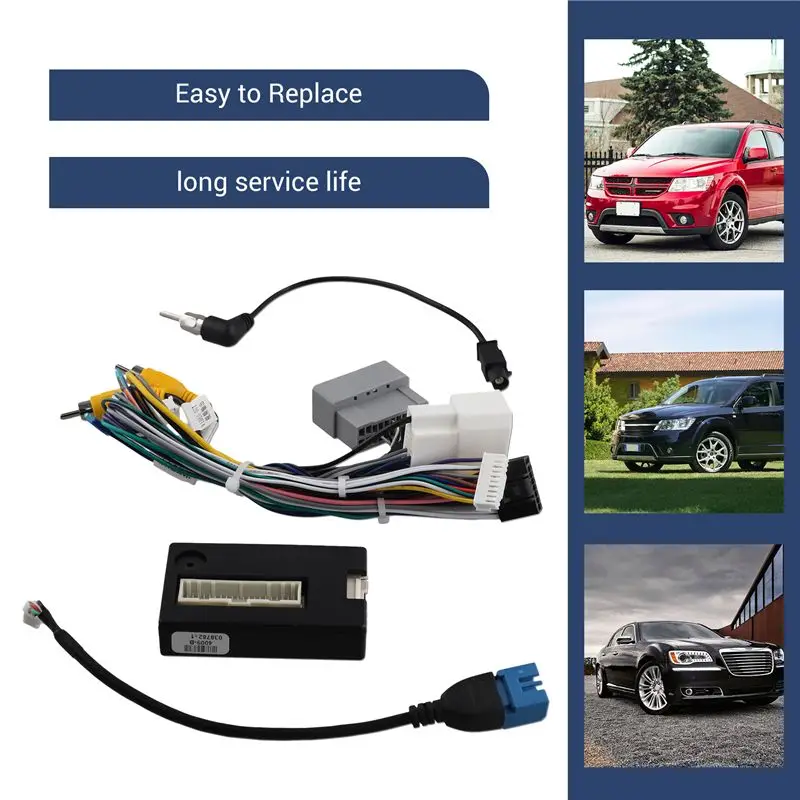 FEDI-16Pin Car Stereo Wire Harness Adapter Decoder Power Cable With Canbus Box For Dodge Journey Fiat