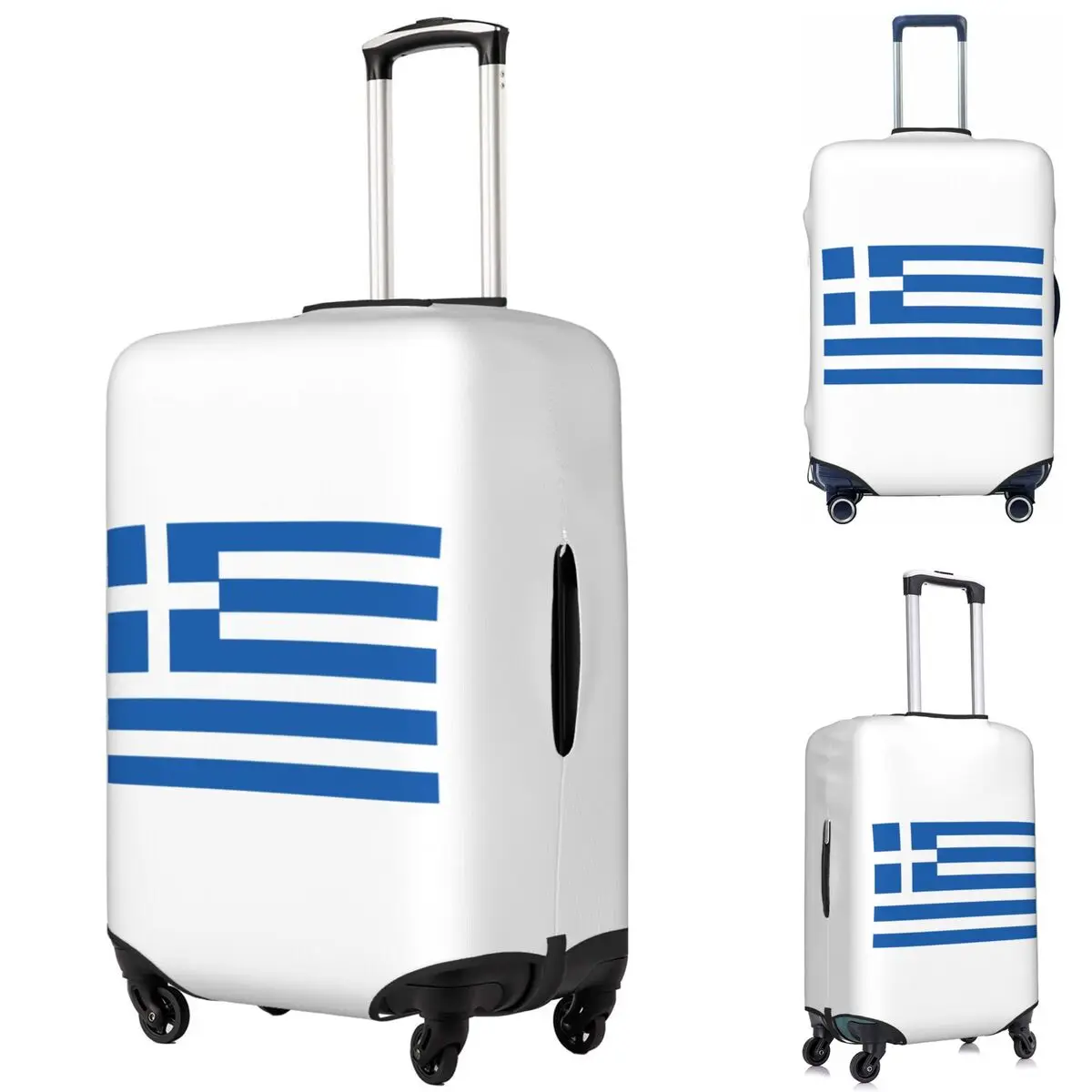 

Greek Flag National Flag Of Greece Suitcase Cover Protection Elastic Travel Luggage Protector Covers for 18-32 Inch