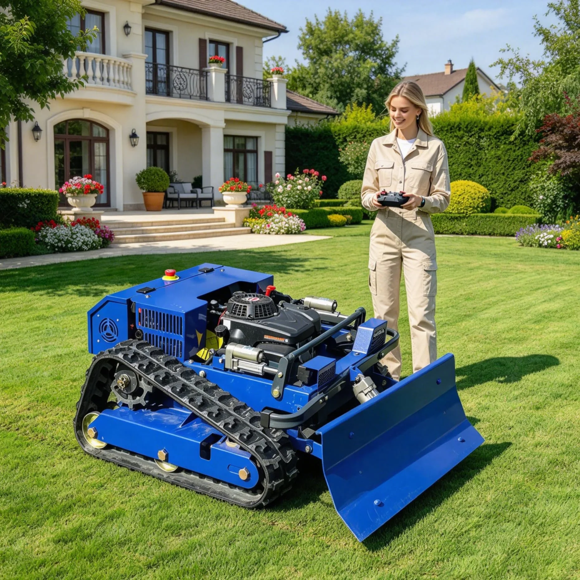 Customized Radio Control Lawn Mower, Heavy tracked flail mower Duty Flail Mower Fitted With Reliable And Stable Power System