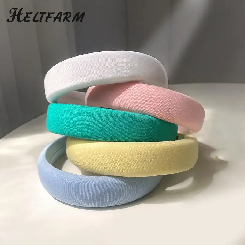 New Padded Headbands Women Wide Bezel Hairbands Thick Velvet Hair Hoop Girls Sponge Non-slip Hairband Fashion Hair Accessories