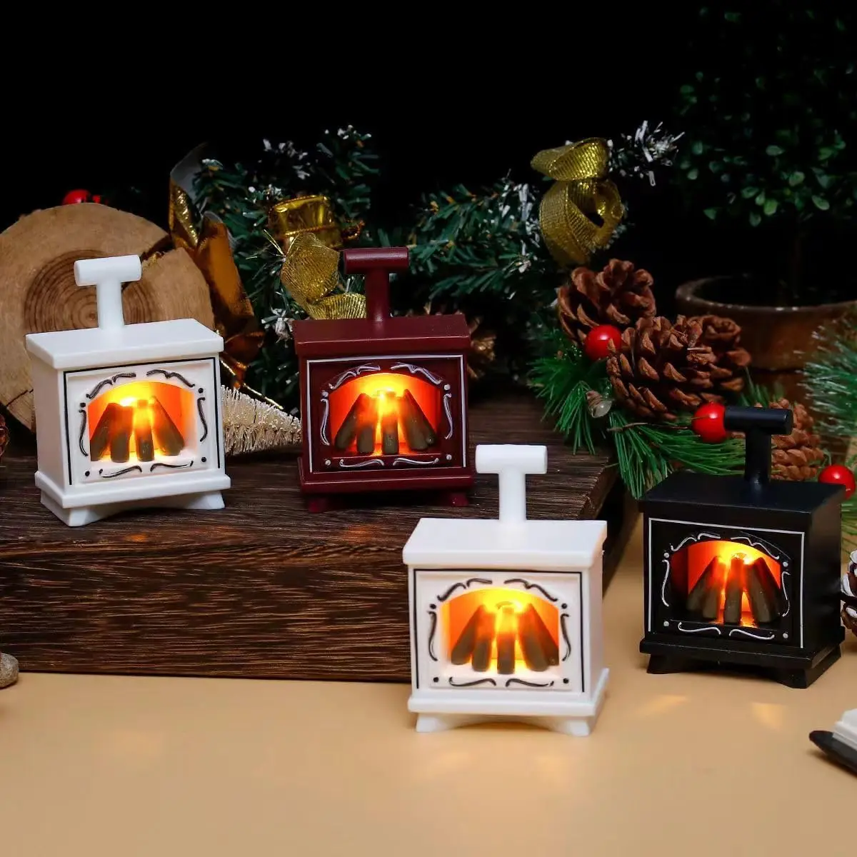 LED Outdoor Candle Light, Mini Glowing Small Fireplace, Doll House Home Decoration Ornaments Electronic Light, Flickering