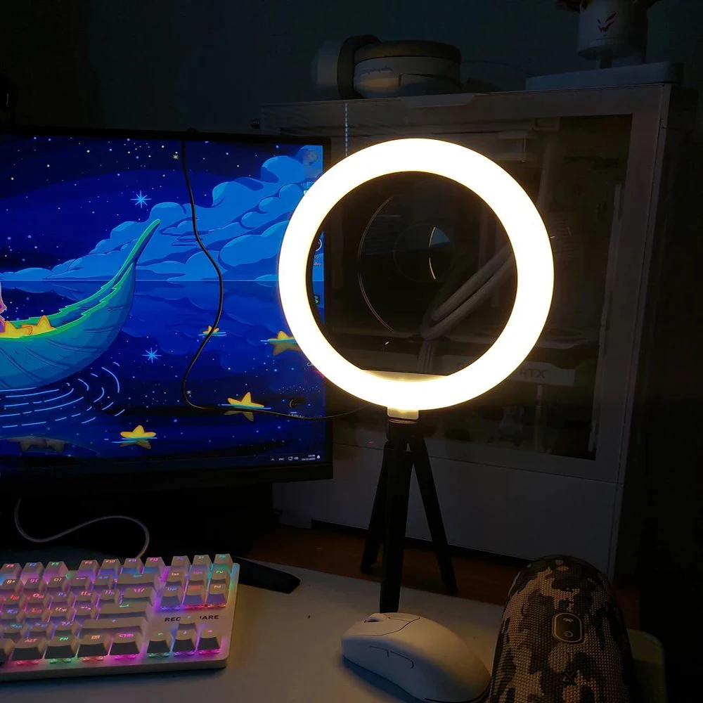 Anneau lumineux + trépied, lumière de prise de vue de 26 cm