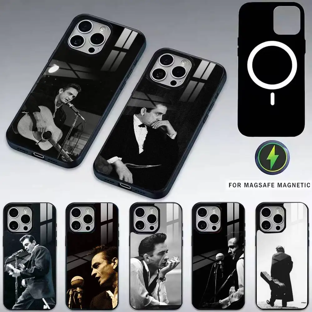 

M-Musician Johnny Cash-h Phone Case For iPhone17,16,15,14,13,12,11 Plus,Pro Magnetic For Magsafe Wireless Charging