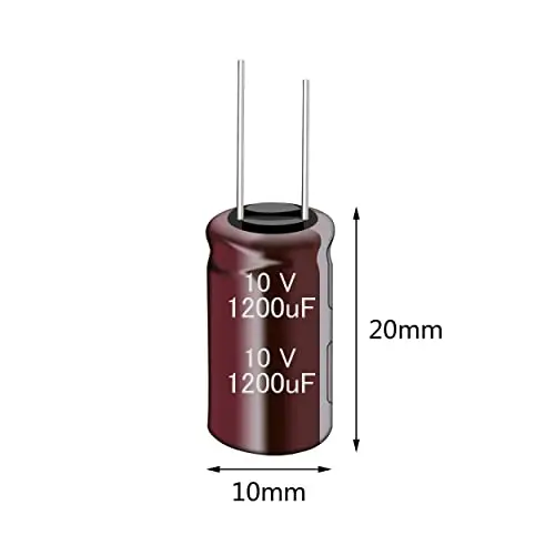 10pcs 10V 1200UF Capacitor 10x20MM(0.39x0.79in) Aluminum Electrolytic Capacitors for TV, LCD Monitor, Game