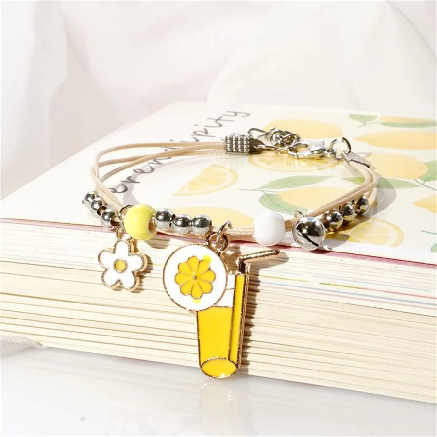 Koreanische niedliche Cartoon-Kaninchen-Blumen-Anhänger-Armbänder für Damen, modischer Charm-Glocken-Schmetterlings-Katzen-Armband, Freundschaftsschmuck – Detail 39