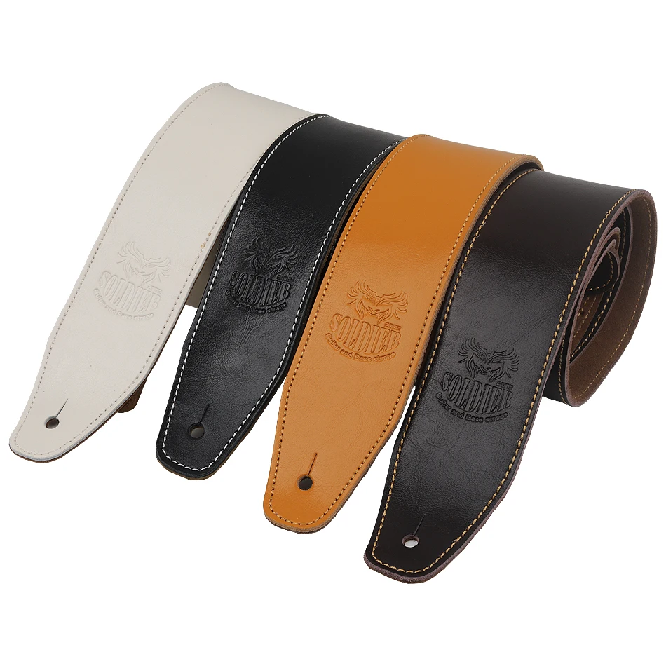 Adjustable Genuine Leather Guitar Strap For Acoustic Electric Guitar Bass Belt Guitar Accessories